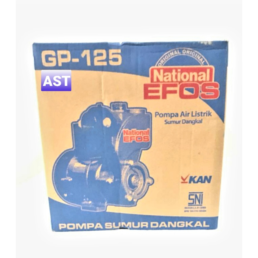 MESIN POMPA AIR LISTRIK NATIONAL EFOS GP 125 (Untuk Sumur Dangkal) / EFOS