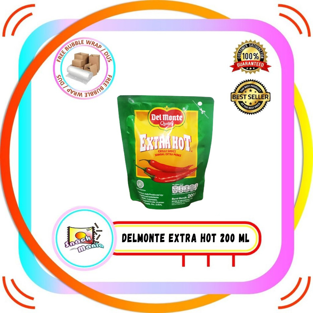 

Delmonte Sauce Extra Hot Chilli Pouch 200 gr Saus Lombok Pedas