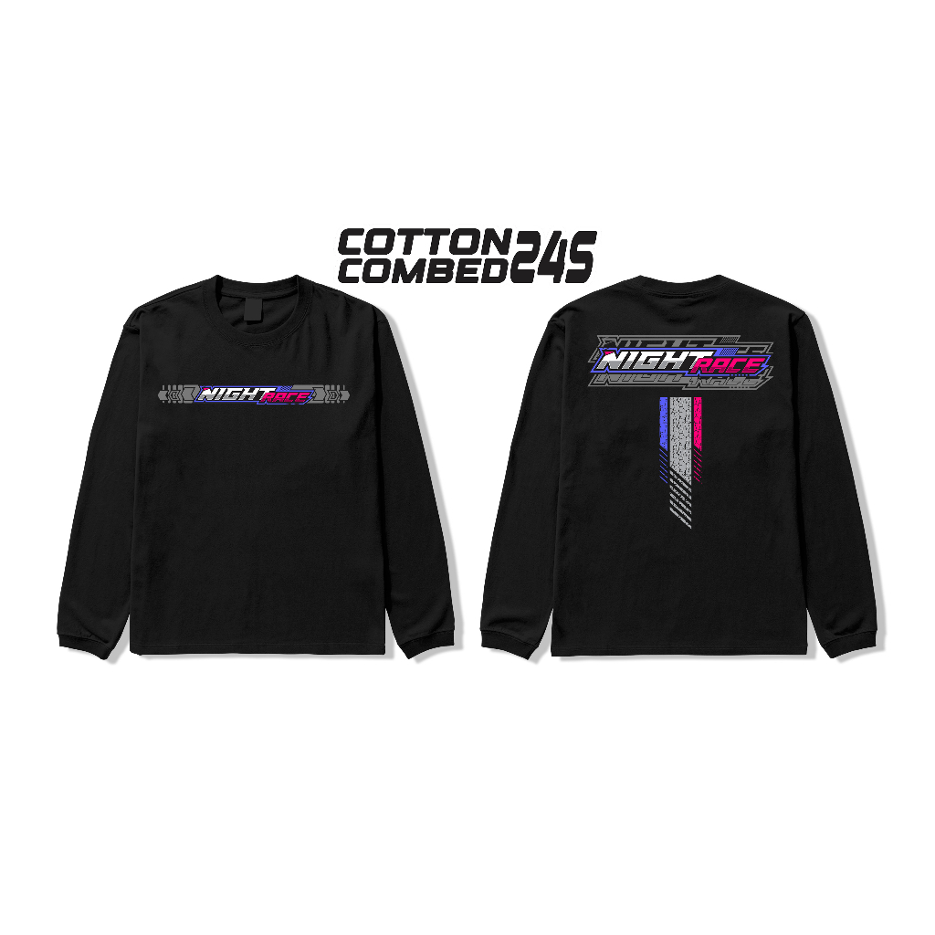 Kaos Lengan Panjang Racing Night Race Big Size Jumbo Baju Motor Drag Balap