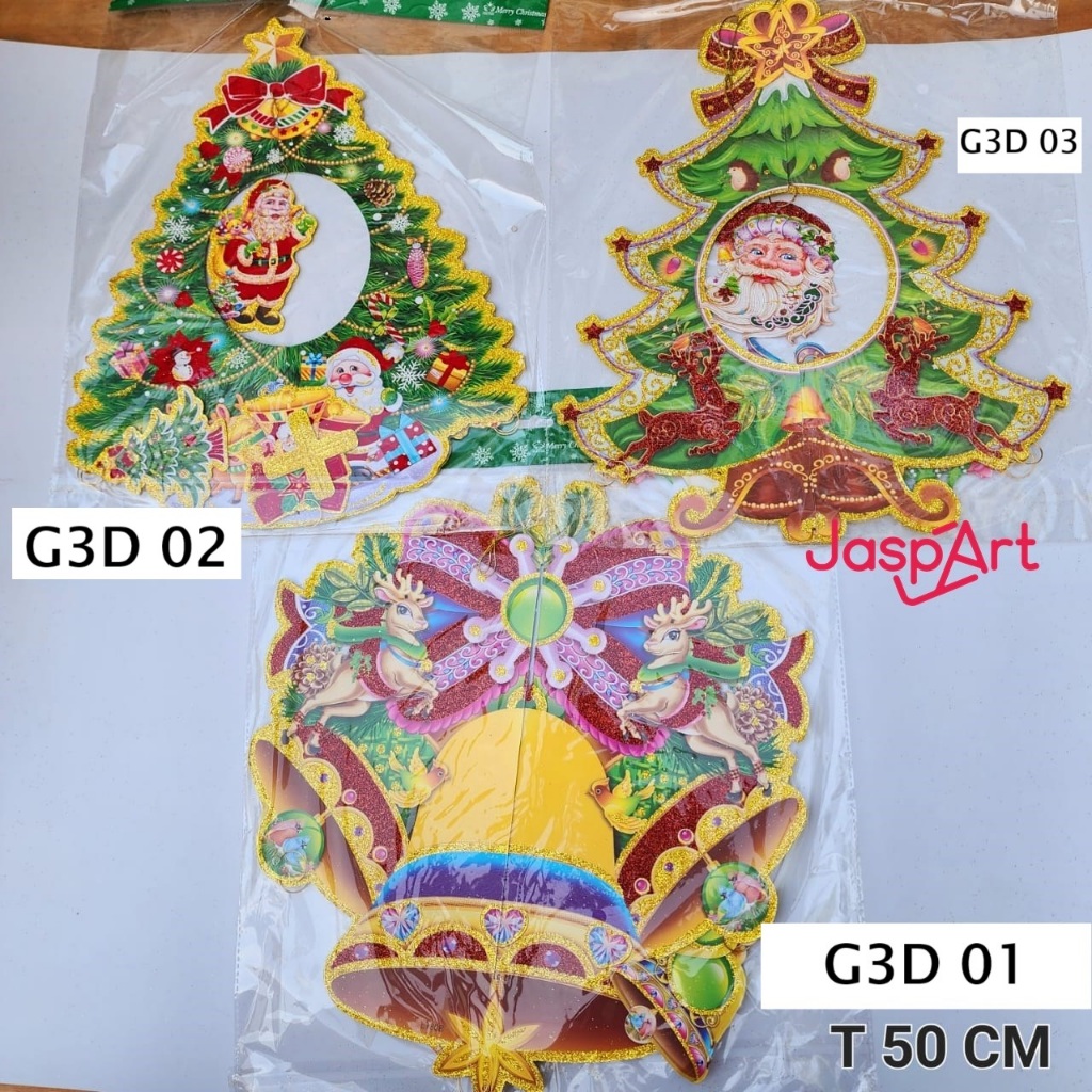 TEMPELAN Merry Christmas Tempelan Gantungan Pintu Hiasan Natal DEKORASI NATAL Gantungan 3D Natal