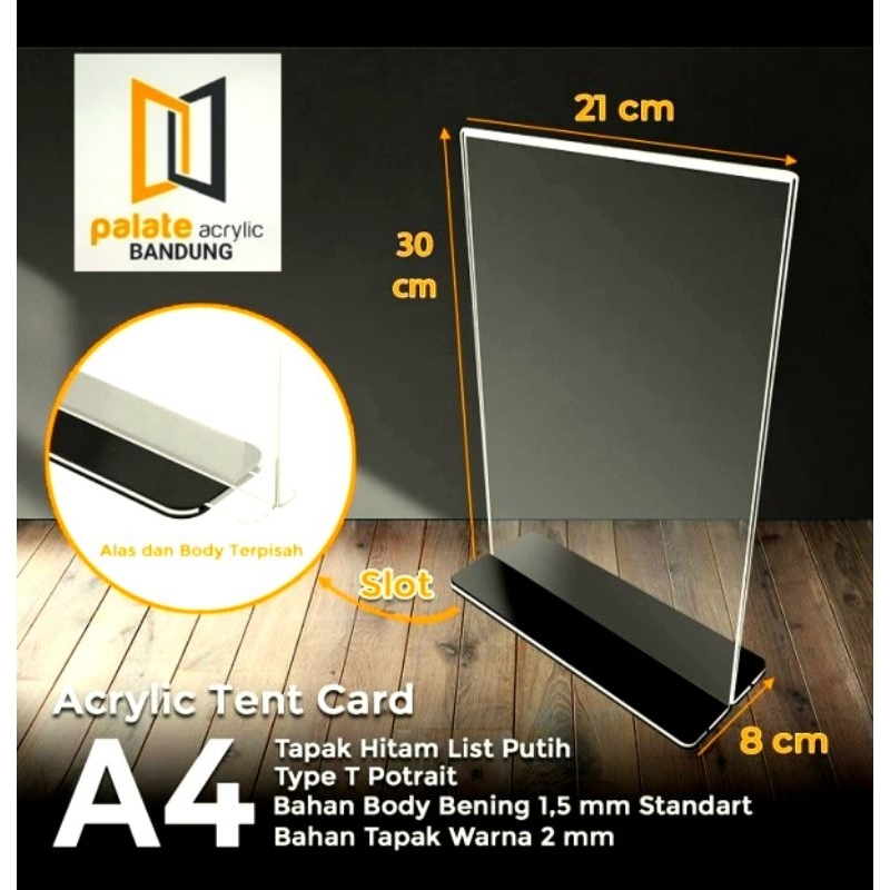 

AKRILIK TENT HOLDER A4 ALAS HITAM SLIDE/ ACRYLIC TENT CARD A4