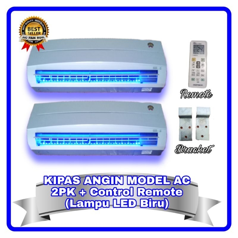 Kipas Angin Model AC 2pk + Lampu LED BIRU