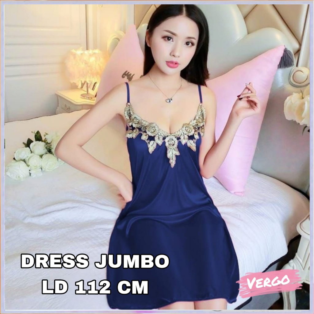 Vergo baju tidur PY 130 jumbo renda Bordir / sexy lingerie wanita jumbo LD 112 cm