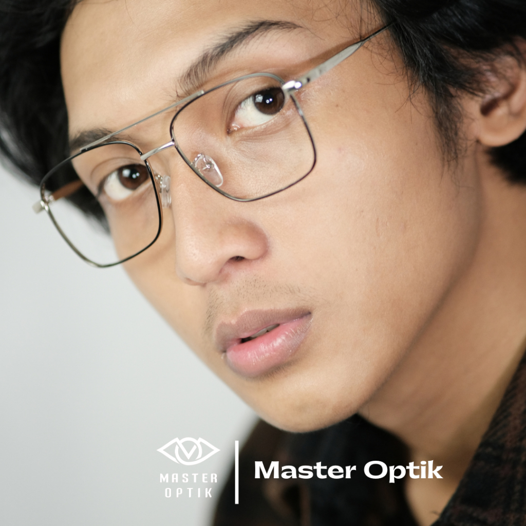 Kacamata Pria wanita 3076 frame kotak hitam tangkai putih grey (headline) - Blueray photochromic