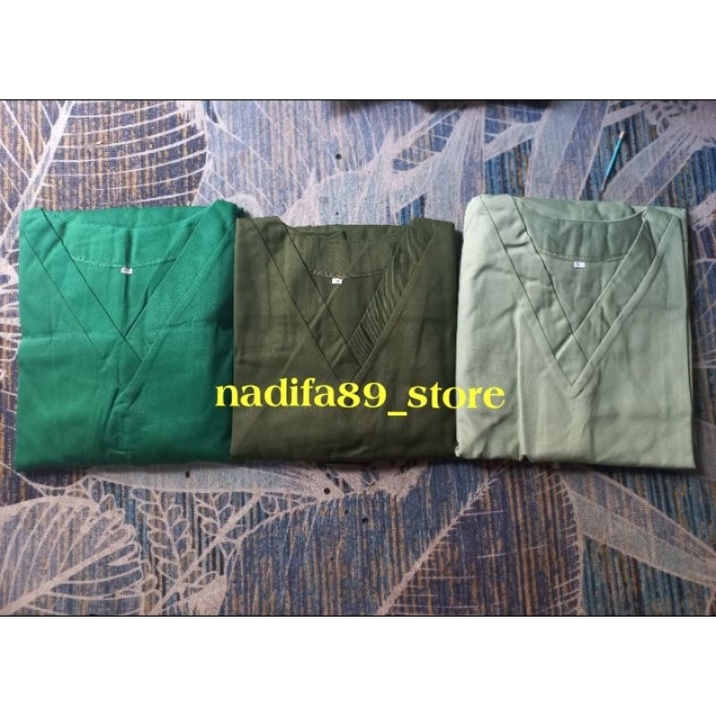 BAJU OKA HIJAU  ARMY /HIJAU TUA/ OLIVE  LENGAN PANJANG
