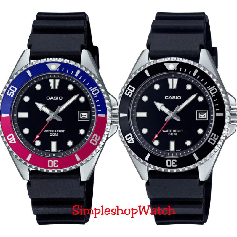 Original 100% CASIO MDV-10-1A2VDF MDV-10-1A1VDF Jam Tangan Marlin Duro 50M MDV10 Garansi Resmi 1 Tah
