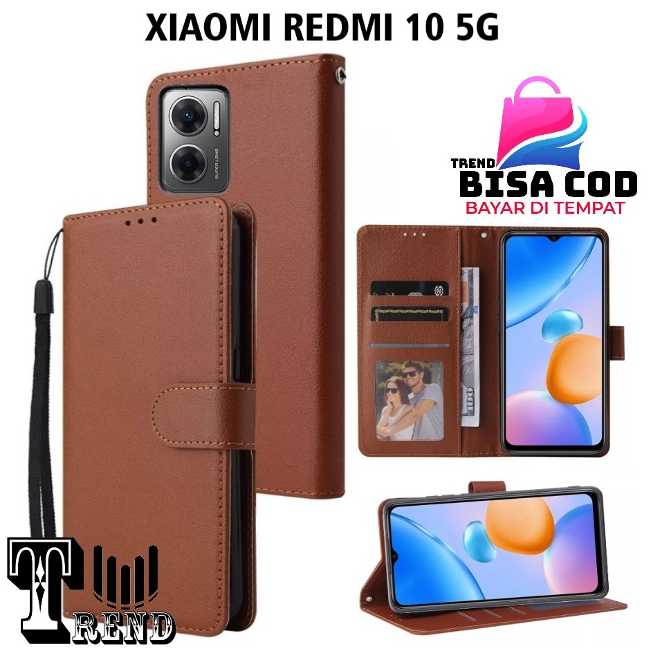 LEATHER CASE FLIP XIAOMI REDMI 10 5G - FLIP CASE KULIT UNTUK XIAOMI REDMI 10 5G