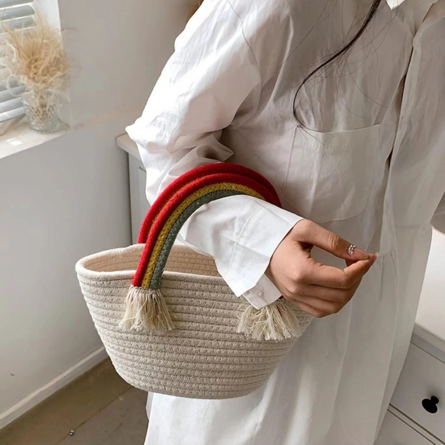 Tas Wanita Terbaru Model Jerami Tote Bag Kain Tote Bag Jerami