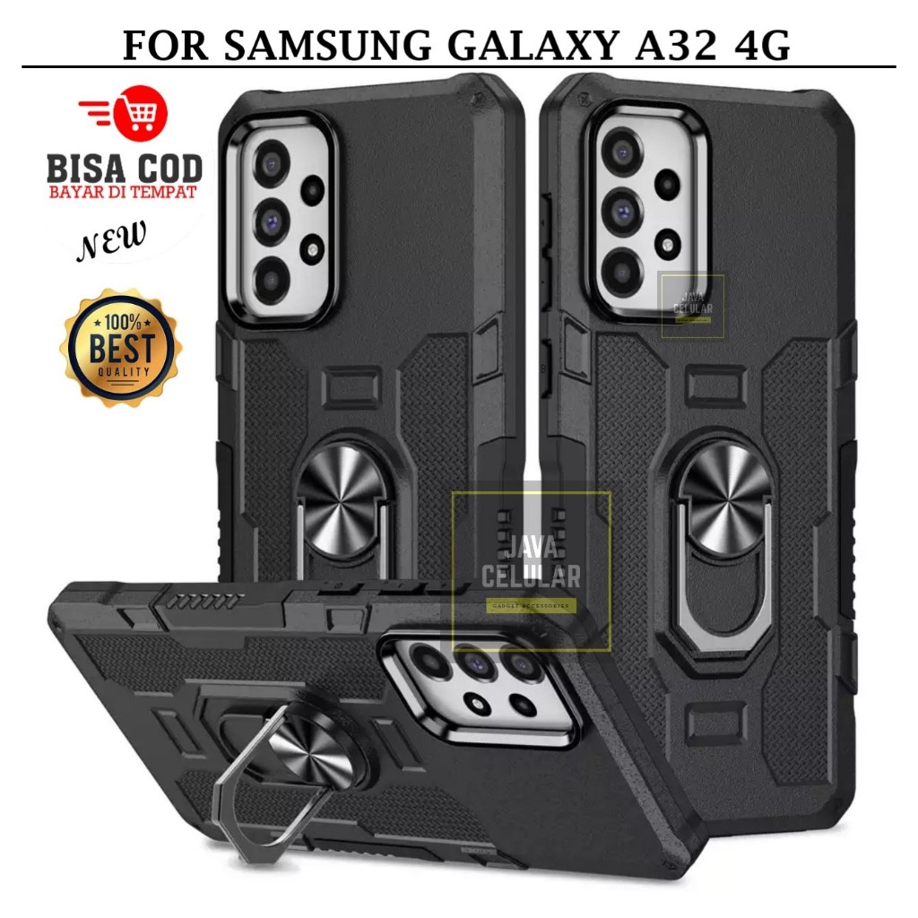 Casing Hard Case Untuk Samsung Galaxy A32 4G Ring Armor Robot Case Kickstand Hybrid/Hit Ring Case Ho
