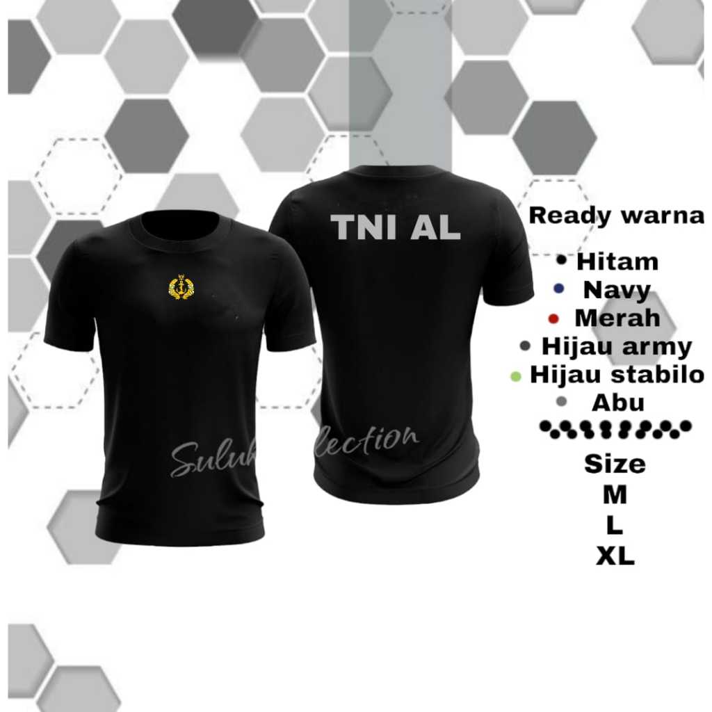 Kaos Jersey TNI AL TERBARU Hitam || Kaos Olahraga Jersey TNI AL|| Kaos Jersey Dryfit TNI ALHitam BIS