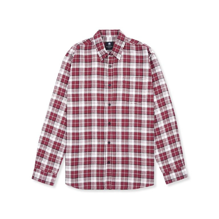 Hommes Apparel FS064 Chiesa Maroon Flannel Shirt
