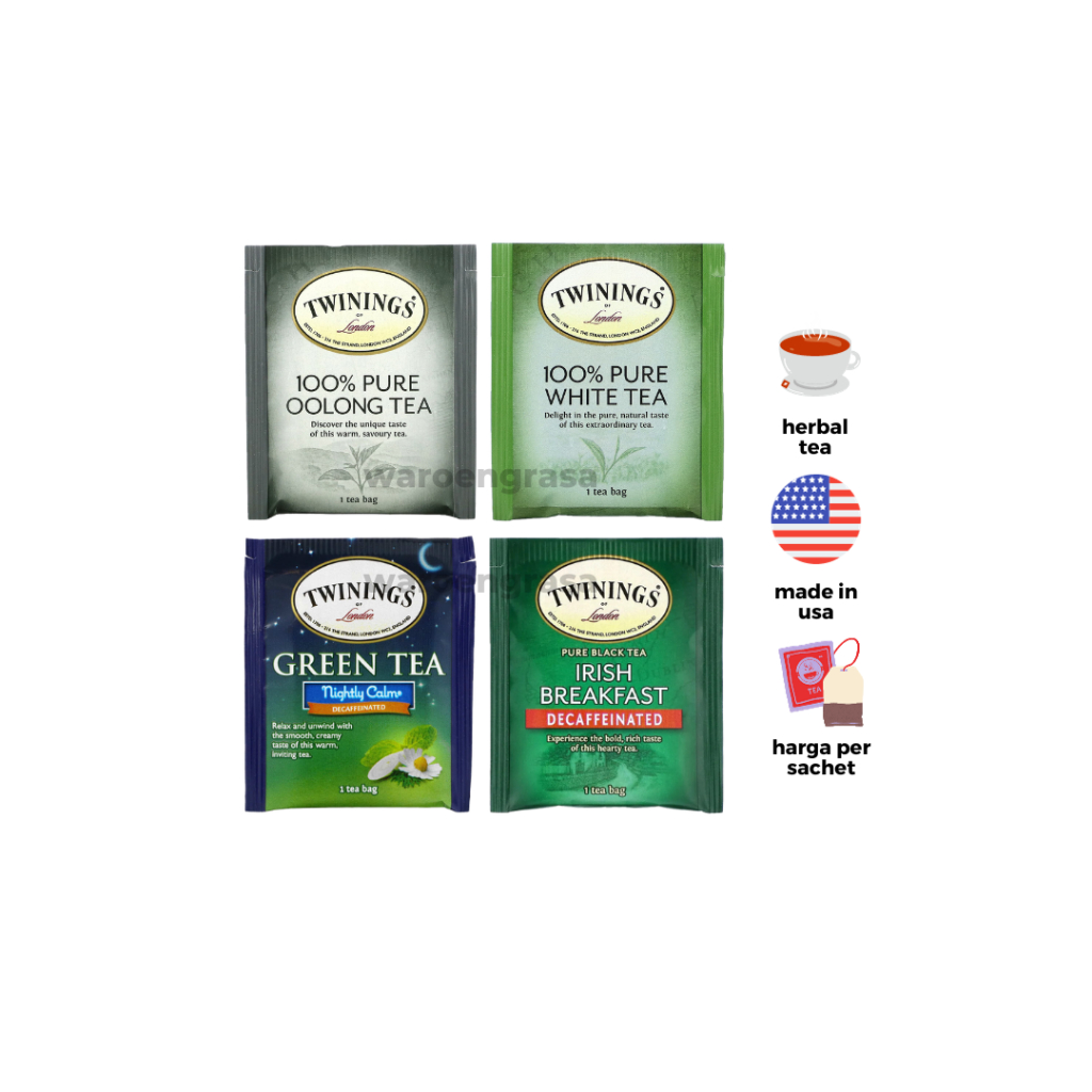 

Twinings USA Tea Sachet - White Tea / Oolong Tea / Decaf Tea