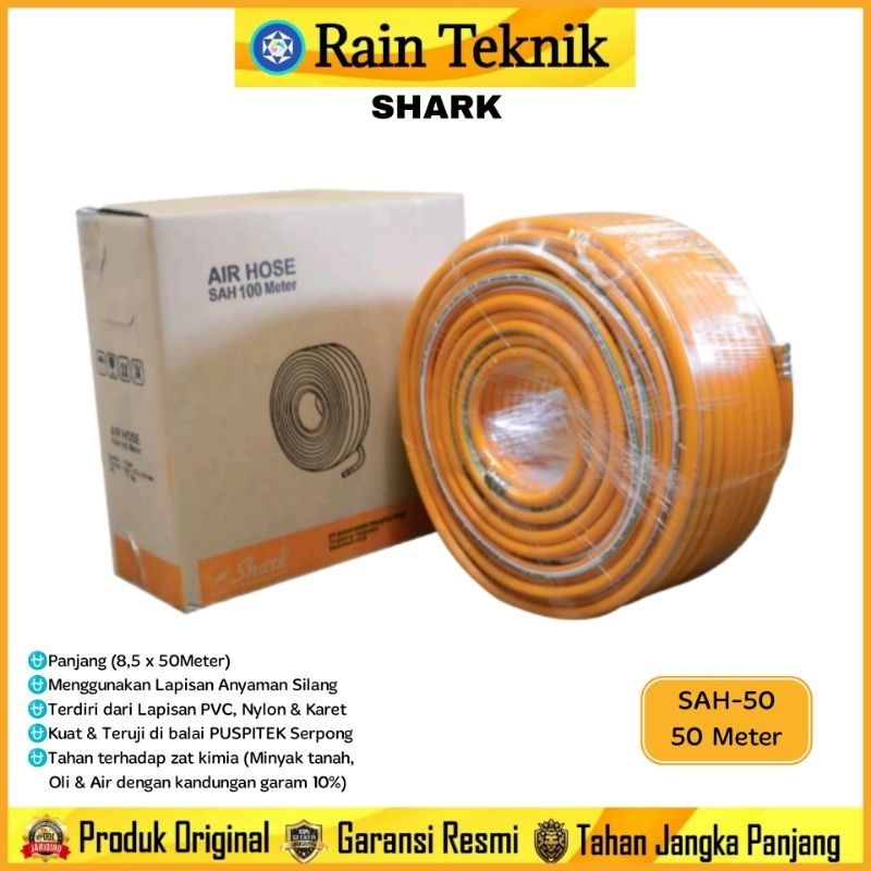 Selang Kompresor Angin Shark SAH-50 50 Meter Anti Pecah / Selang Kompresor Shark SAH50 50M