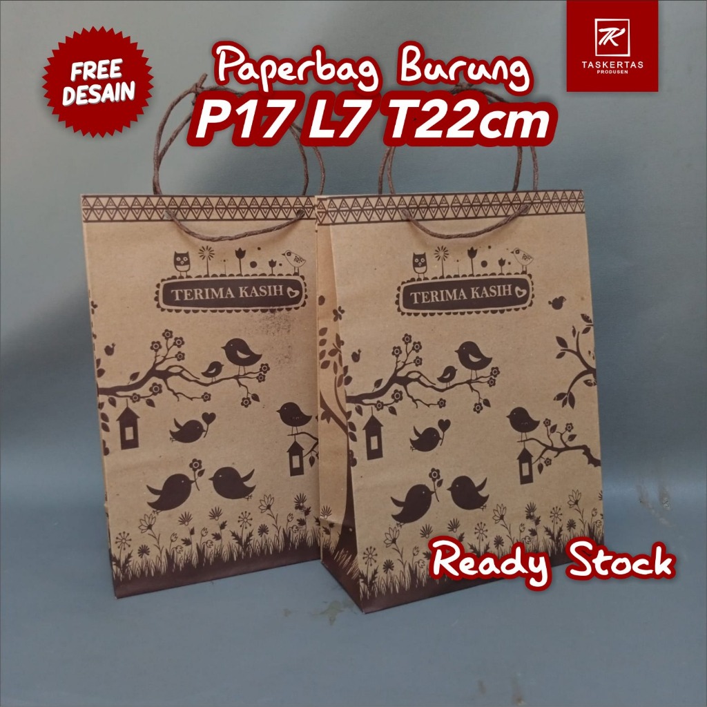 

Paperbag Motif Burung Ready Stock Desain Full Cetak isi 10 pcs