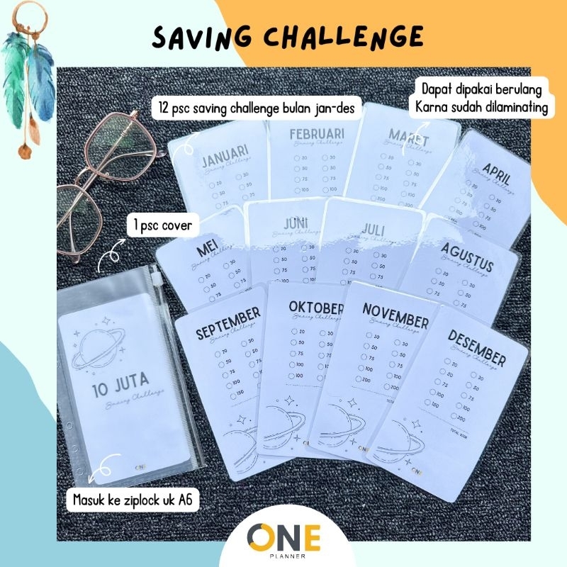 

SET SAVING CHALLENGE LAMINATING | masuk ziplock uk A6