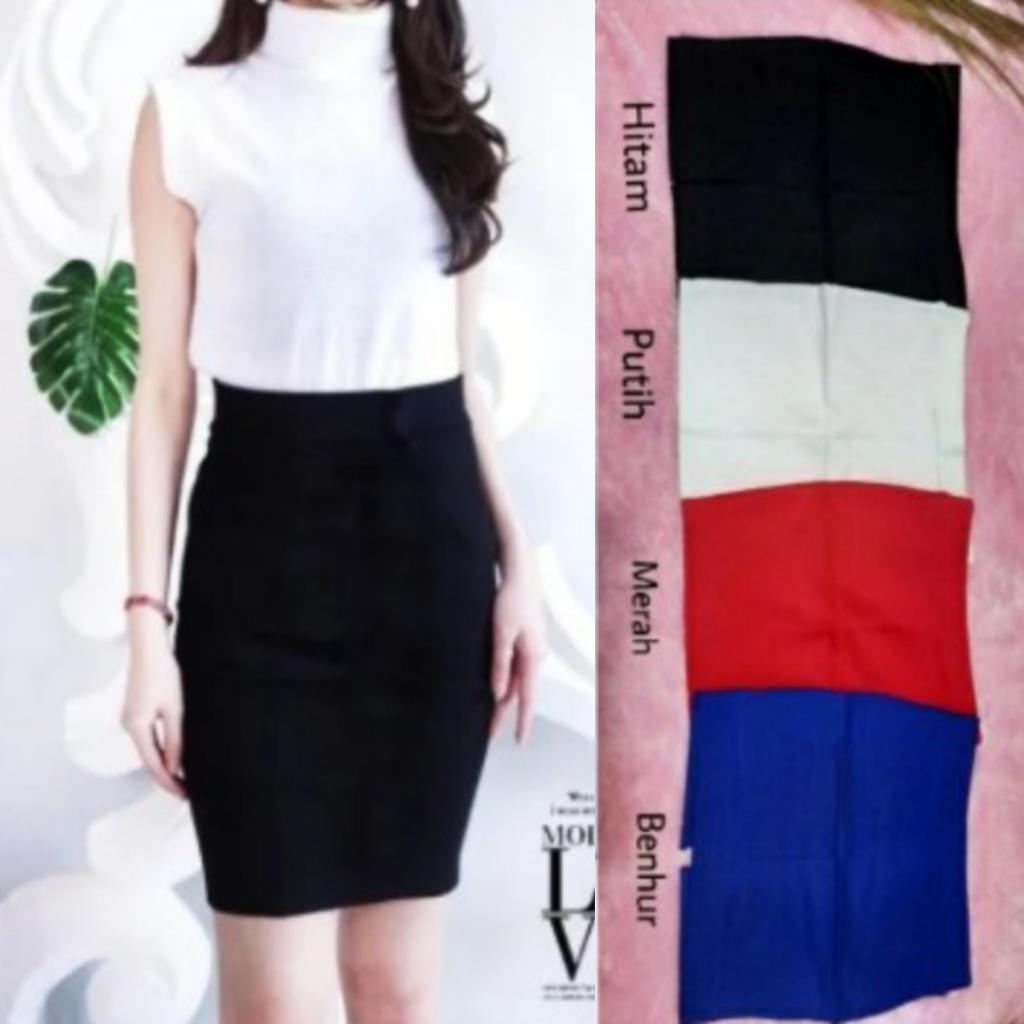 { THABI } MS R0002 ROKK SEPAN / ROK HITAM / MINI SPAN / ROK MINI WANITA / ROK KERJA / ANDROK WANITA 