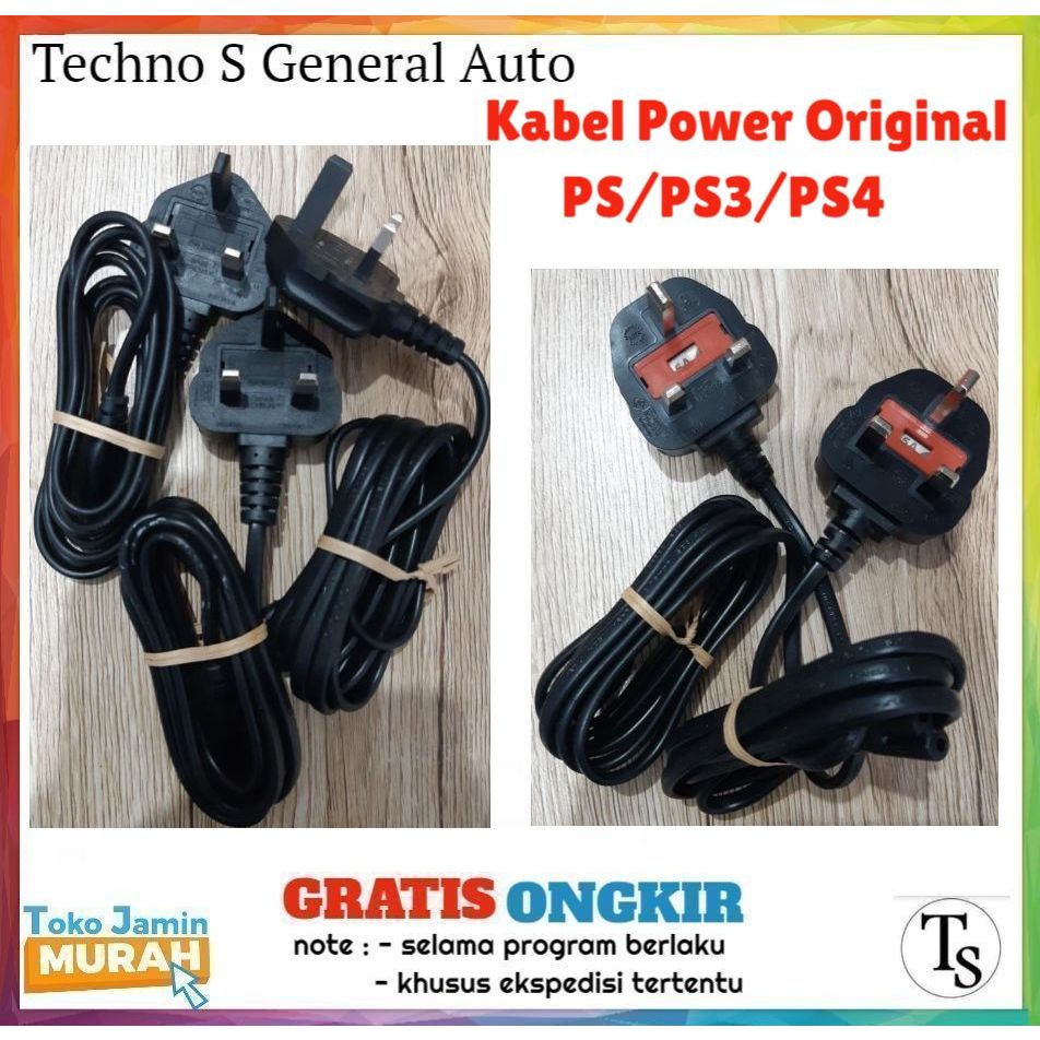 Kabel Power PS4 Slim - PS4 Fat - PS3 Super slim - PS2 - PS4 Pro Original