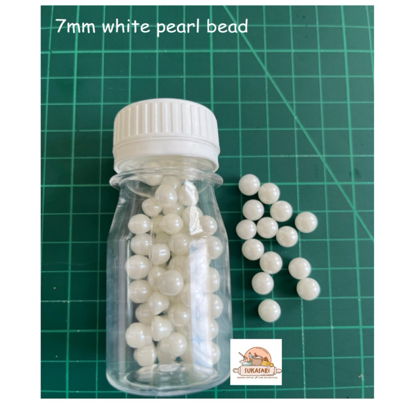 

Sprinkle Mutiara Pearl White 7mm 20gr Sugar Bead decoration edible