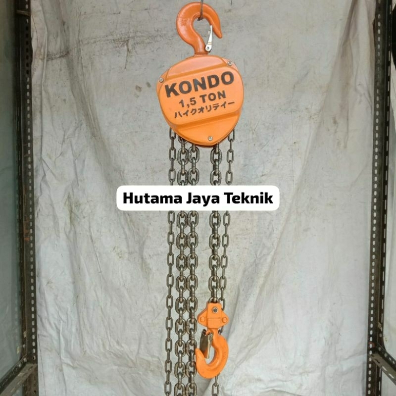 Chain Block 1,5 Ton 5 Meter Kondo Katrol Takel Derek 1.5 T x 5 Mtr