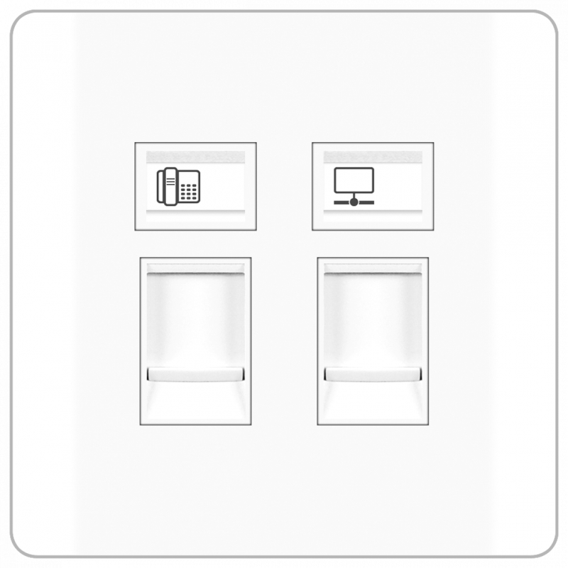 BOSS B22 TO/Cat6  Telephone Outlet + Data Cat6 Outlet