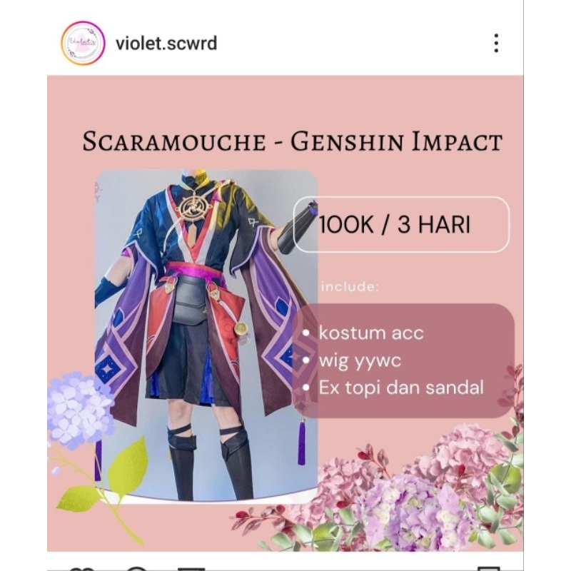 RENTAL KOSTUM SCARAMOUCHE