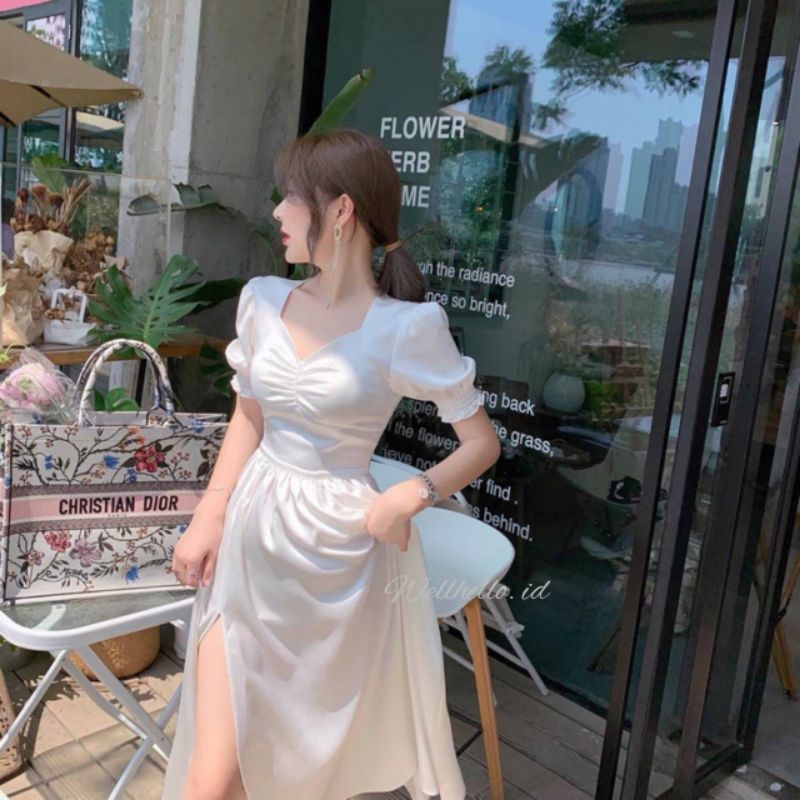 SATIN SILK Dress Korean Style Dress AYRIS Satin pesta Terbaru