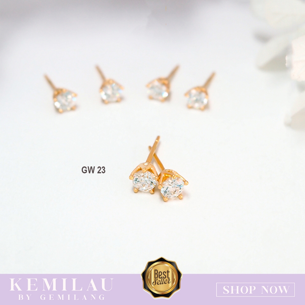 GIWANG TUSUK EMAS MUDA ASLI KADAR 6K ATAU 300 DAN 8K ATAU 375 GIWANG WANITA DEWASA KODE GW 23