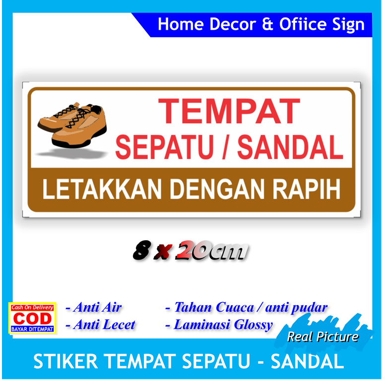 

Stiker label tempat sepatu rak sandal sticker kerapihan kebersihan