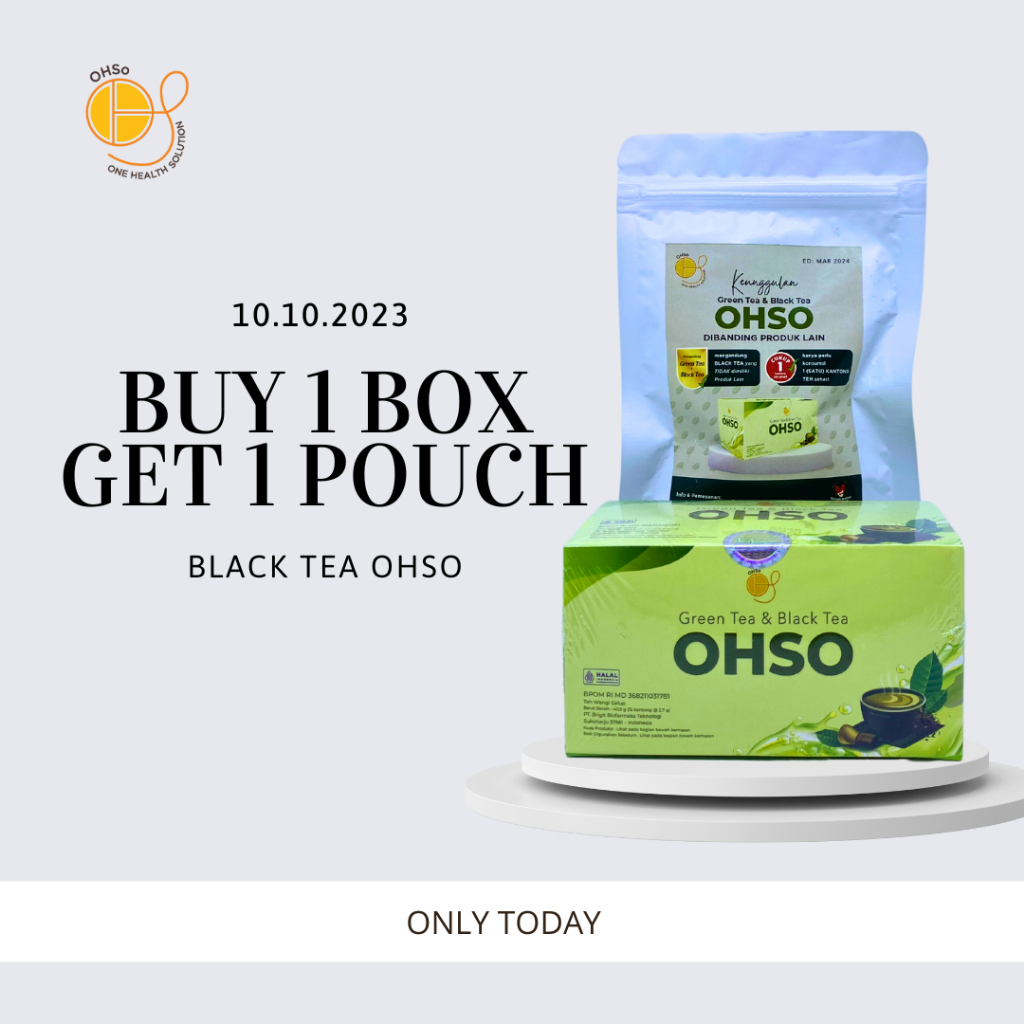 BUY 1 GET 1 OHSo - black tea & green tea - teh detox