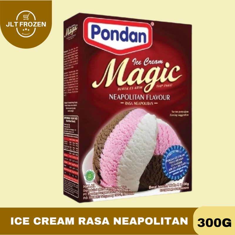 

Pondan Ice Cream Neapolitan Flavour / Bubuk Ice Cream Rasa Neapolitan / Ice Cream Mix Instan - 300g