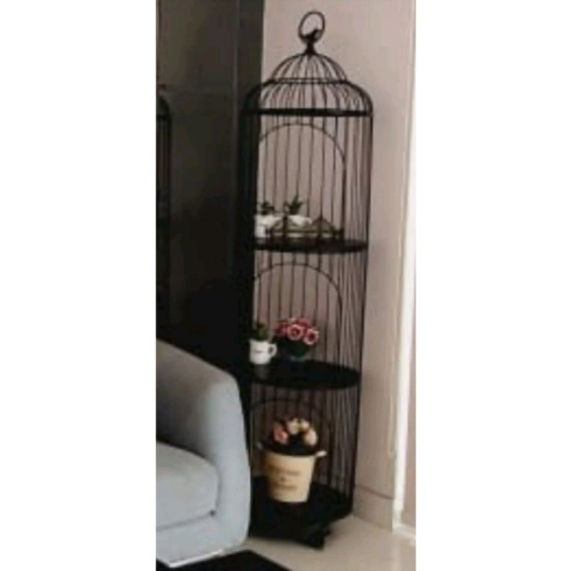 Rak sangkar burung hitam - rak sangkar custom - rak Pajangan