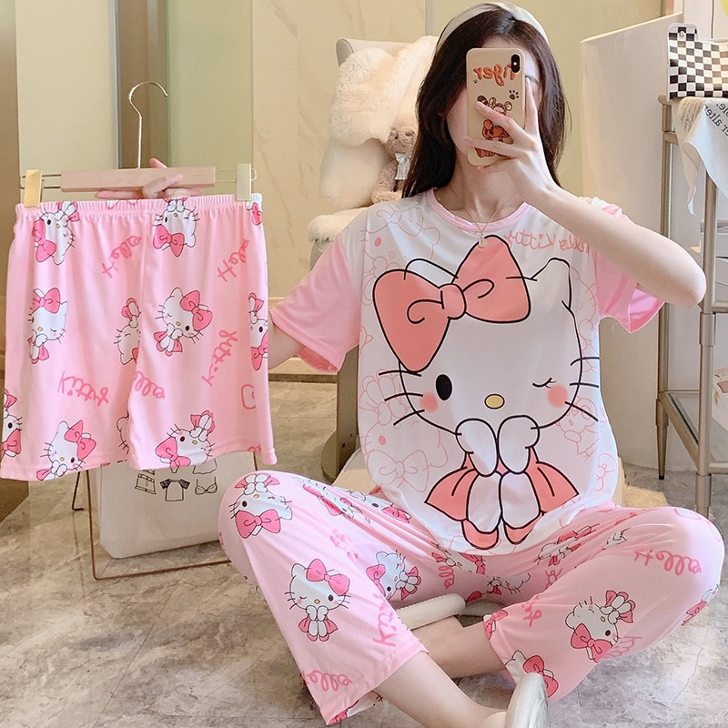 3. Baju Tidur Wanita | Piyama Wanita | Piyama Set 3in1