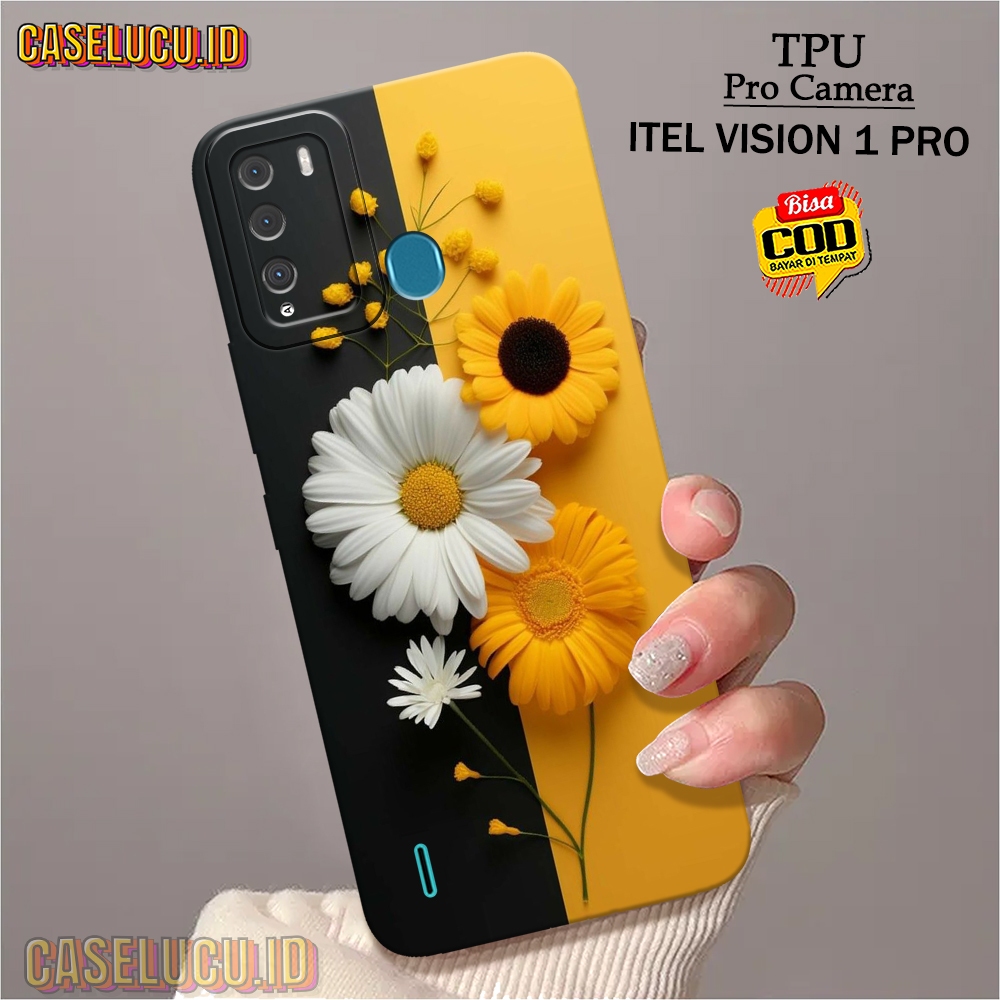 Casing Hp Itel Vision 1 Pro Terbaru - Fashion Case Bunga - Case Itel Vision 1 Pro - Soft Case Hp Itel Vision 1 Pro - Kesing Hp - Silikon Hp - Cover Hp - Case Lucu - Aksesoris Handphone - Premium 3D Pro Camera