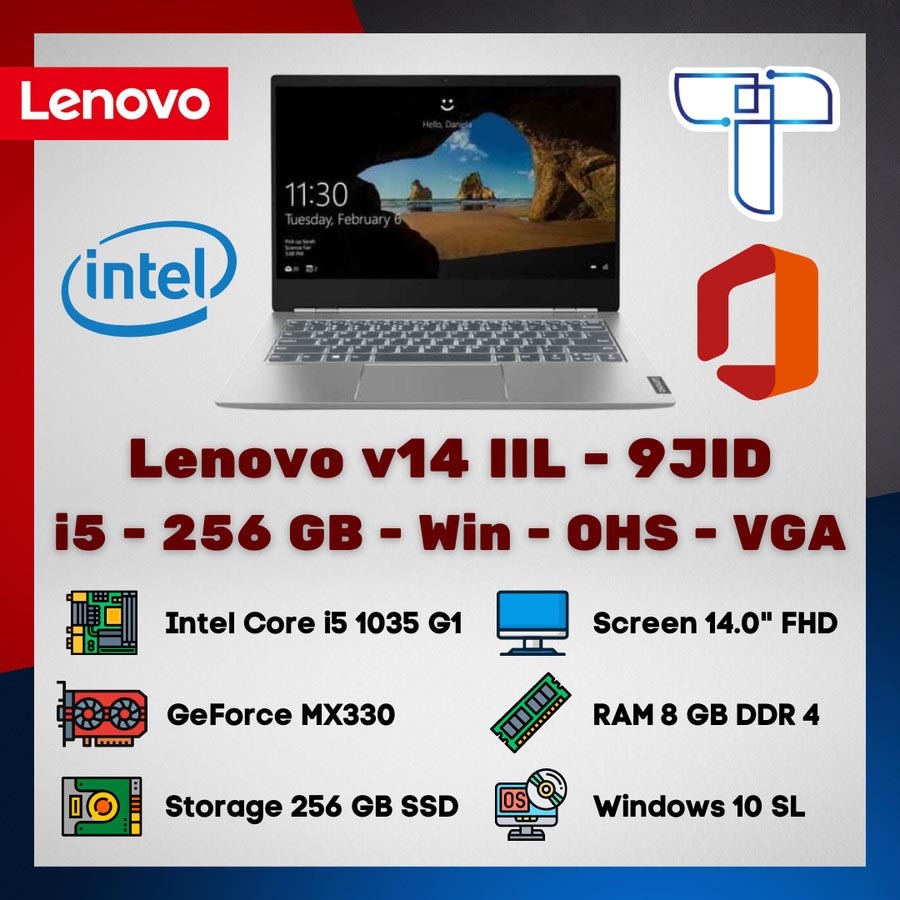 Notebook Laptop Lenovo V14 IIL 9JID - i5 - 256 GB - 8 - Windows - OHS