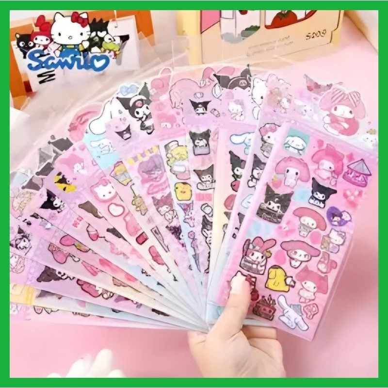 

Lembaran Stiker Sticker Sanrio Momo Mixue Nono / Stiker Glitter Karakter Lucu