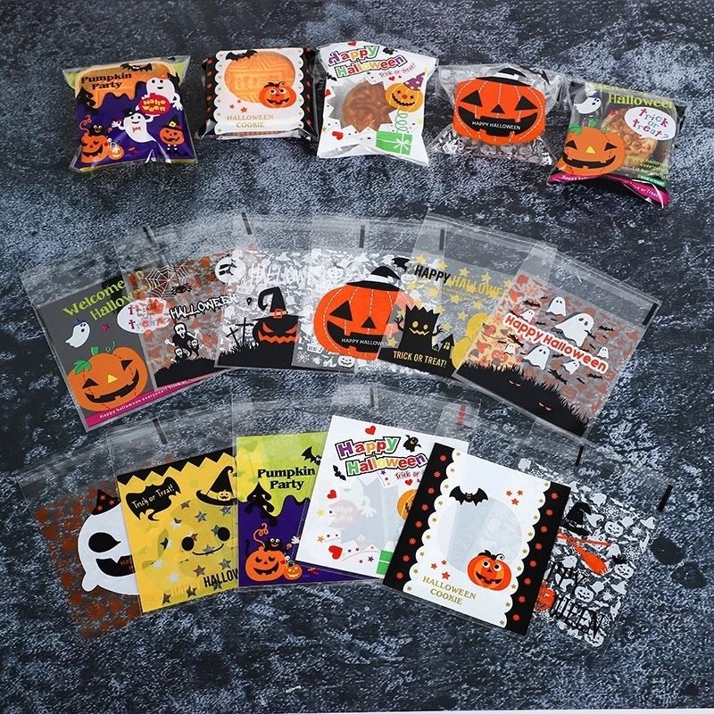 MS | 10 lembar Plastik cookies Halloween / Halloween cookies plastic / plastik kue tema halloween/ p