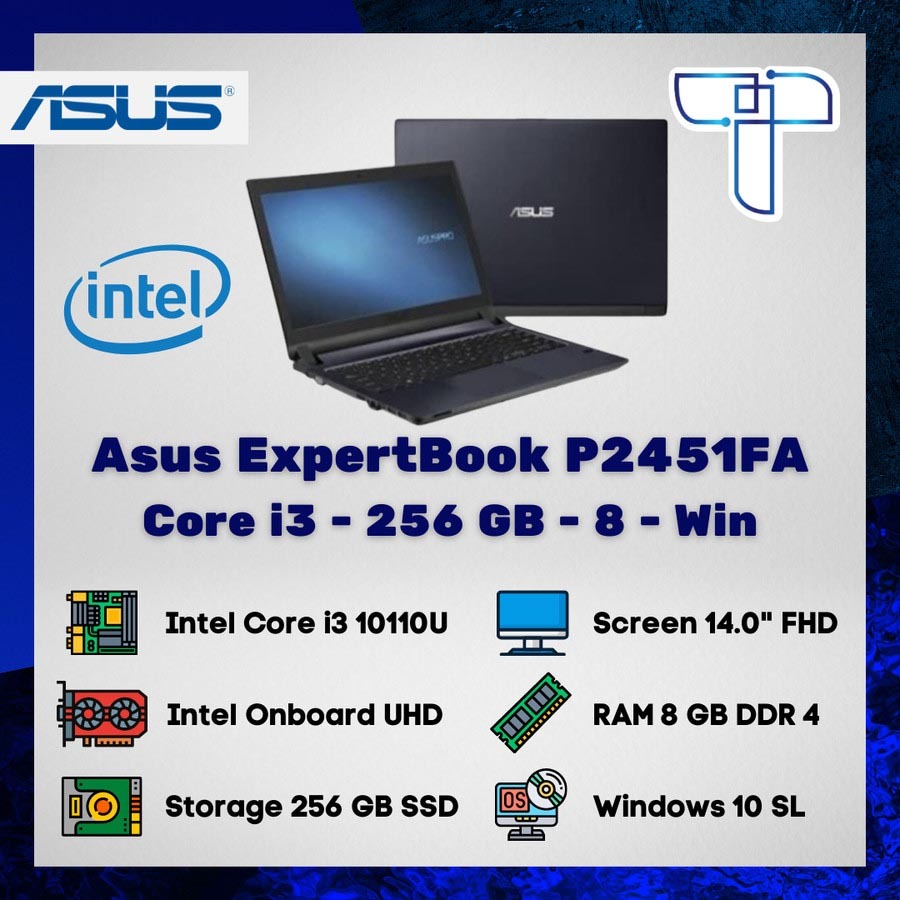 Laptop Notebook Asus Expertbook P2451FA - i3 - 256 GB - 8 - Windows