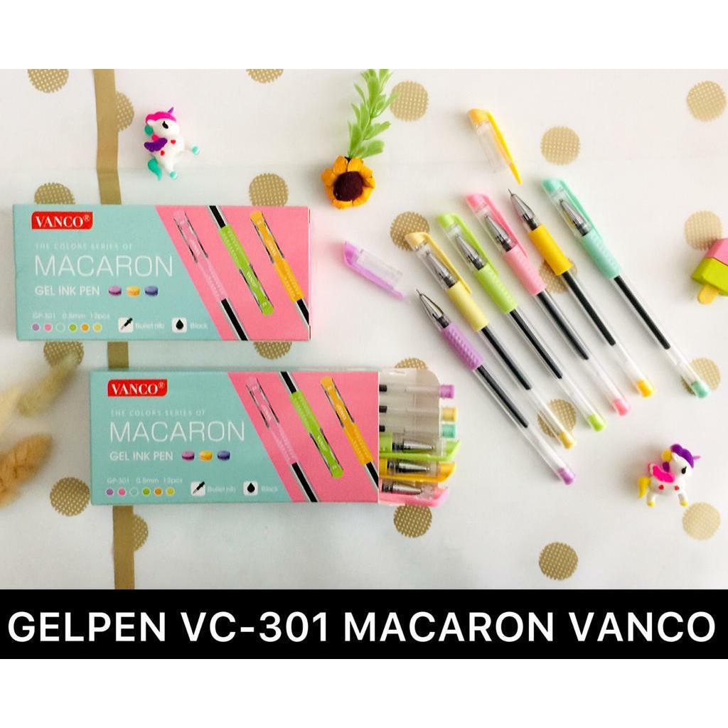 VANCO PULPEN GEL / GEL PEN INK MACARON 0.5 MM TINTA HITAM ISI 12 PCS. GP-301