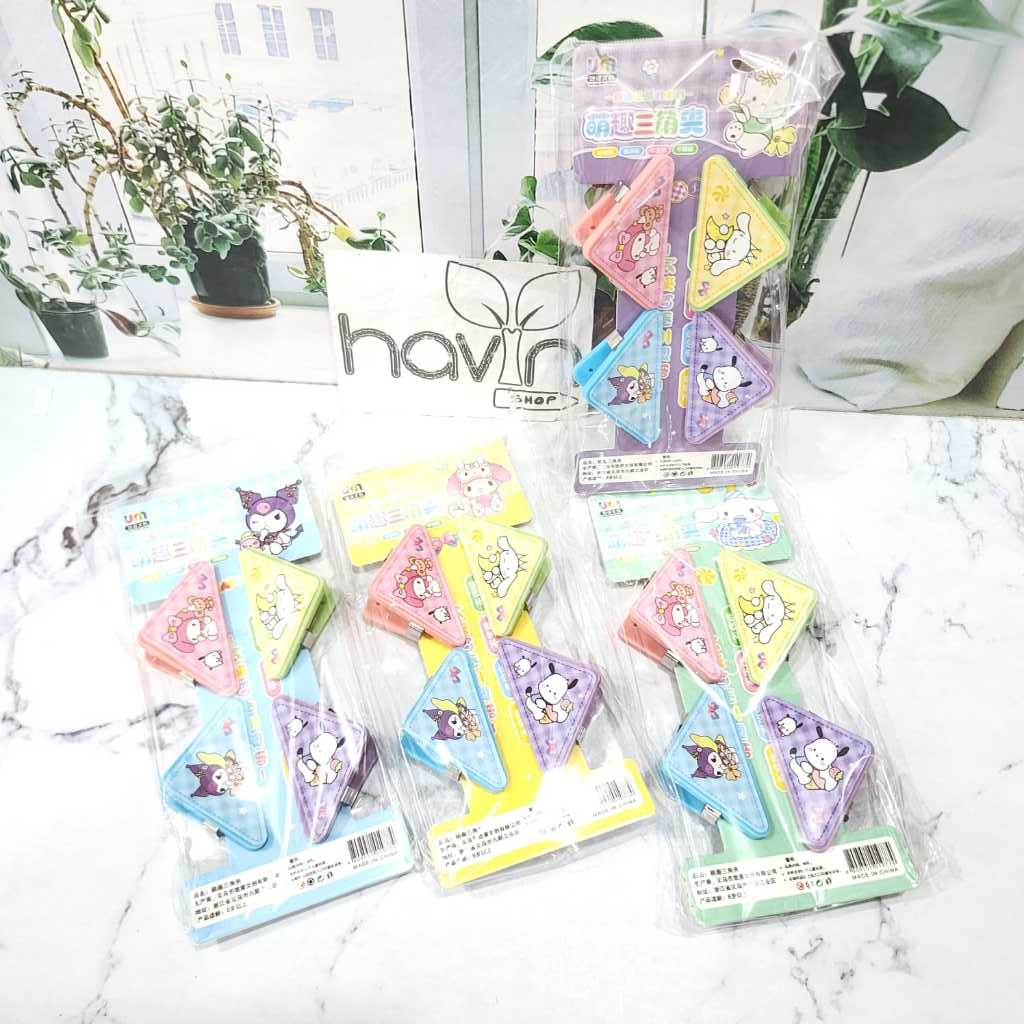 

(4pc) KLIP JEPITAN segitiga KERTAS SANRIO KUROMI MELODY CINNAMOROL
