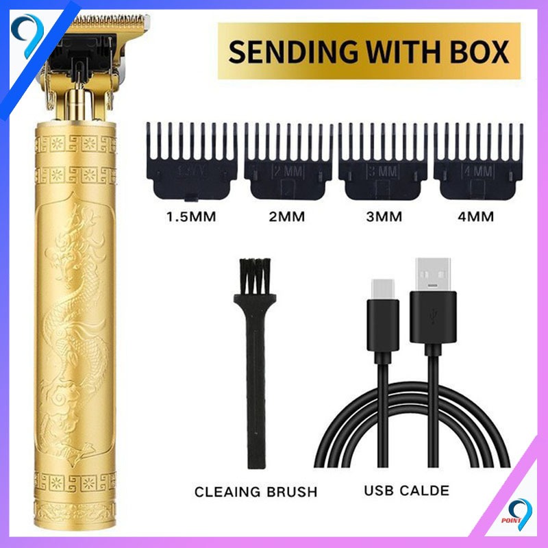 Alat Cukur Rambut Vintage T9 Cukuran Naga Motif Naga Dragon Pisau Cukur Elektrik Pemangkas Pemotong