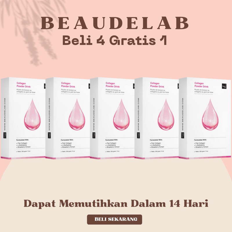 paket hemat 5 box beaudelab collagen powder drink