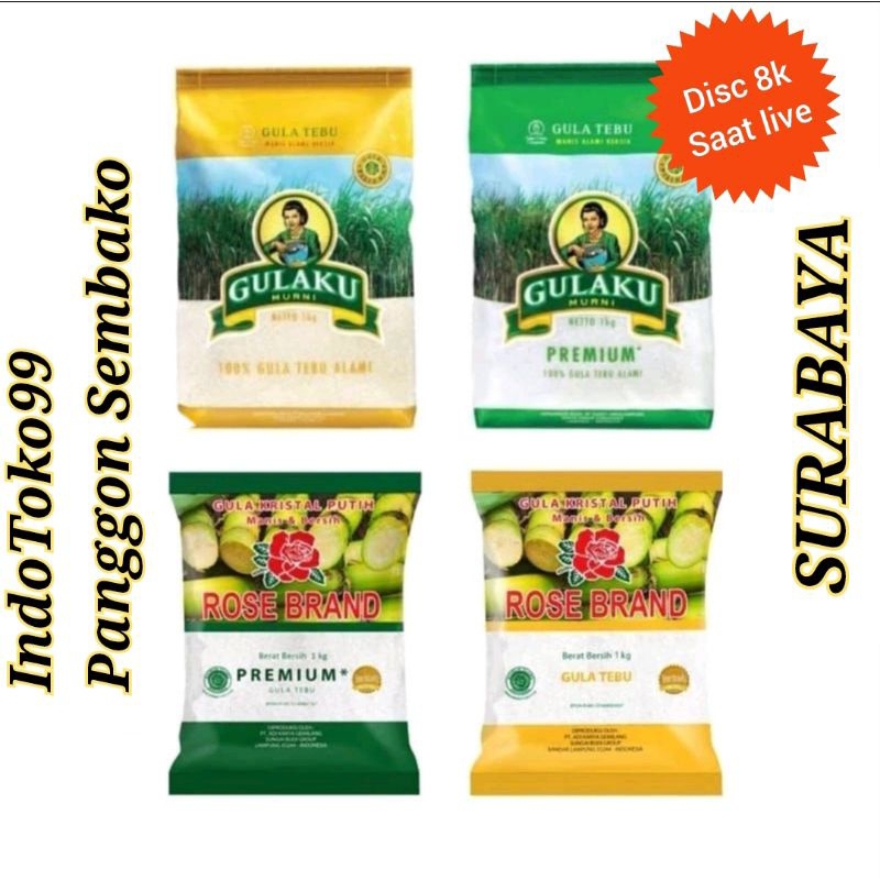 

GULA KUNING/HIJAU Rose Brand 1sak