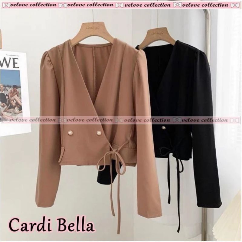 BAJU CARDI BLAZER JAS KARDIGAN ATASAN KERJA WANITA KANTOR TALI SAMPING