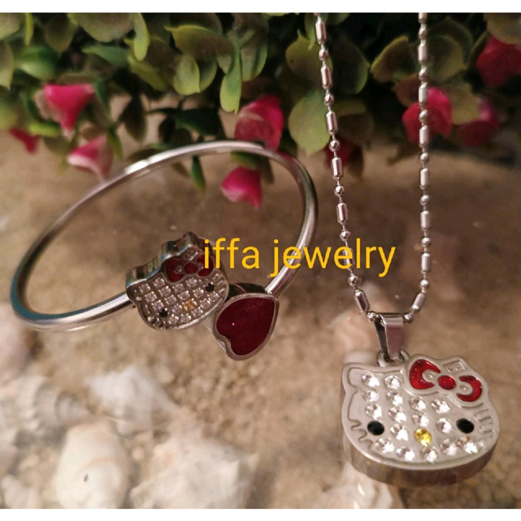 1 SET KALUNG DAN GELANG TITANIUM MODEL TERBARU