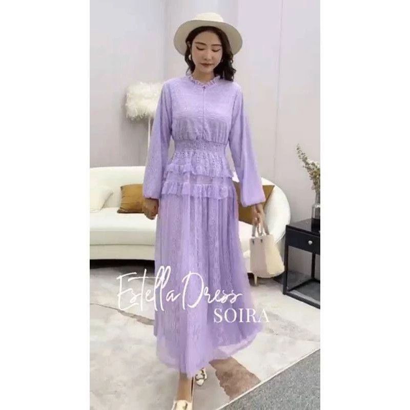 SOIRA ESTELLA DRESS BRUKAT GAMIS PREMIUM ORIGINAL FULL TAG