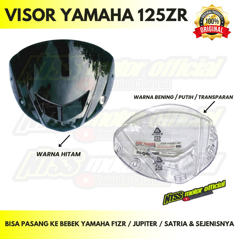 VISOR YAMAHA 125ZR / 125 ZR ORIGINAL YAMAHA BISA UNTUK MOTOR BEBEK LAIN NYA F1ZR JUPITER SATRIA & SE