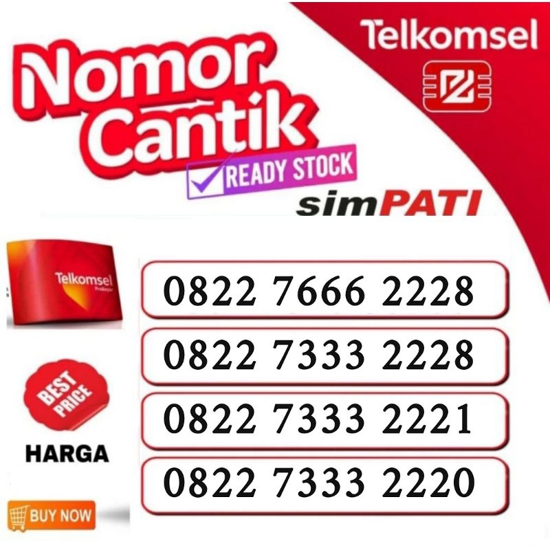 NOMOR CANTIK TELKOMSEL 4G LTE DOBEL TRIPLE KARTU PERDANA TELKOMSEL KARTU CANTIK TELKOMSEL 0822 AAA B