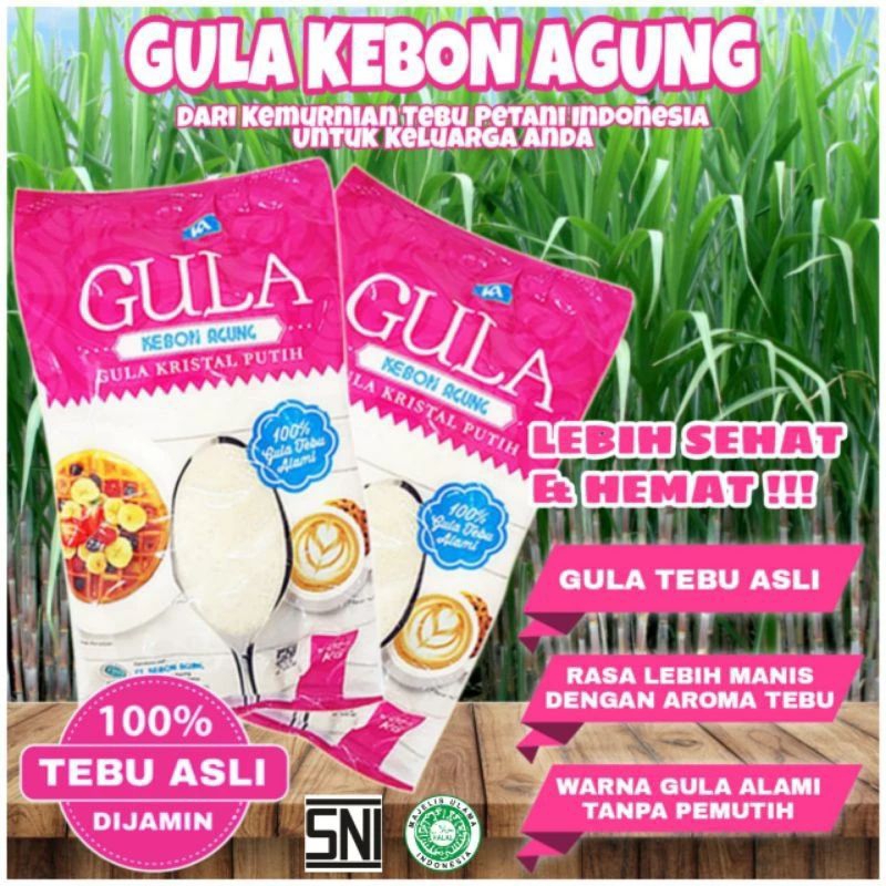 

Gula Pasir Kebon Agung 1Kg Jatim