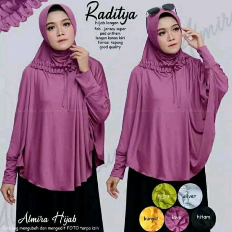 Tudung jersi jumbo premium pet tebal/tudung hitam/tudung segera terkini - Tudung Raditya murah boron