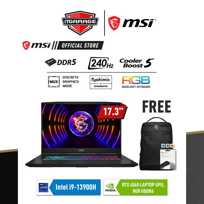 MSI Katana 17 B13VFK-632ID|i9-13900H/16G/1TB/RTX4060-8G